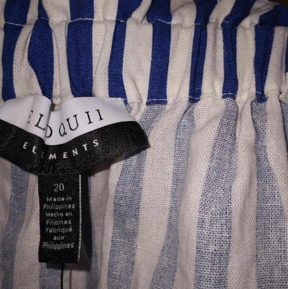 ELOQUII Elements Women's Plus Size  Tie-Shoulder Linen Tank - Picture 10 of 11